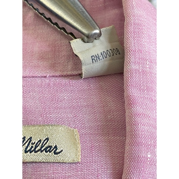 Peter Millar Linen Short sleeve button up shirt Pink 29x24 - Picture 6 of 10